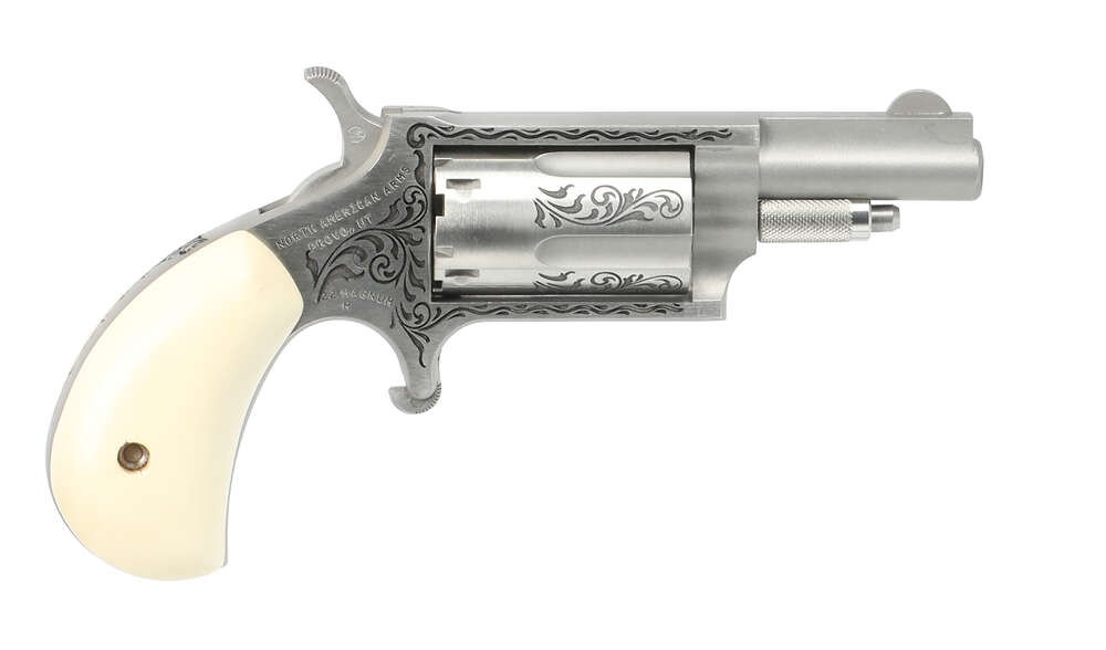 Handguns North American Arms Mini Revolver 22Magnum MINI 22MAG 1-5/8" TGW ENGRAVED • NAA-22M-AH AMERICAN HOLLY GRIP